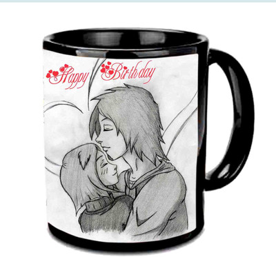 

Raj Laxmi Happy B'day With Sketch Black Ceramic Mug(3.5 ml)