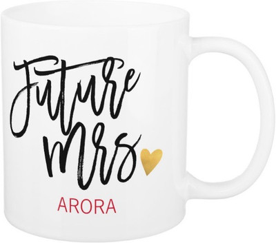 

Exoctic Silver Future Mrs.Arora Ceramic Mug(325 ml), Black;red