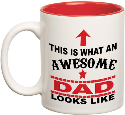 

Prithish Awesome Dad Double Color Ceramic Mug(330 ml), Multicolor