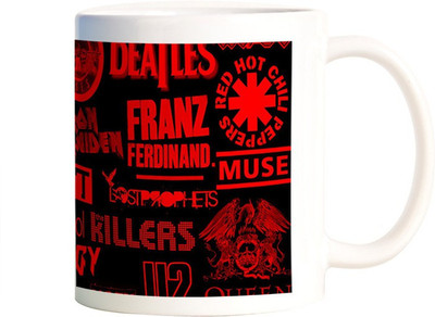 

Rangeele Inkers Rock Metal Logos Ceramic Mug(300 ml), Multicolor