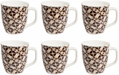 

La Platina Lp-B-207-CoffeeMugSet Bone China, Porcelain Mug(170 ml, Pack of 6), Multicolor