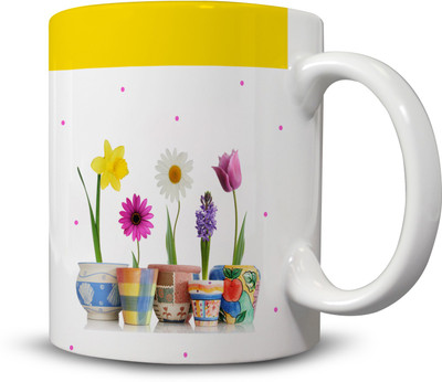 

Ackme Design Flowers Ceramic Mug(325 ml), Multicolor