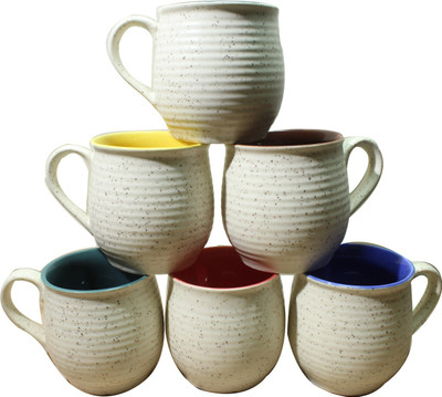 

Onlinemaniya ONMCup98 Bone China(Multicolor, Pack of 6)