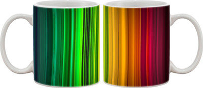 

Artifa Colourful Abstract Lines Porcelain, Ceramic Mug(350 ml), Multicolor