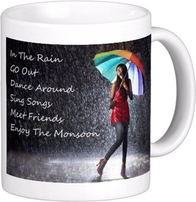 

Exoctic Silver Monsoon Rain : Quotes X013 Ceramic Mug(300 ml), Multicolor