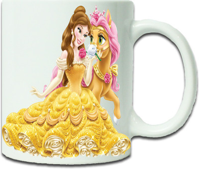 

Maison N Mode Yellow Angle With Horse Coffee Ceramic Mug(330 ml), Multicolor