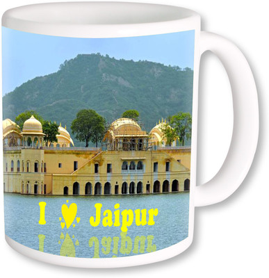 

PhotogiftsIndia I Love Jaipur With Mahal Ceramic Mug(325 ml), Multicolor