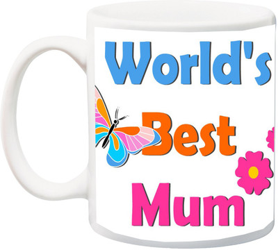 

ME&YOU World's Best Mom Printed Ceramic Mug(325 ml), Multicolor