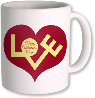 

PhotogiftsIndia Happy valentine Day With Love Coffee Ceramic Mug(350 ml), White