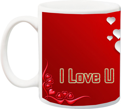 

ME&YOU Valentine's Day/Anniversary Gift;Beautiful I Love You Printed Ceramic Mug(325 ml), Multicolor