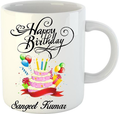 

Huppme Happy Birthday Sangeet White (350 ml) Ceramic Mug(350 ml)