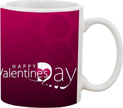 

Ashvah Valentine-117 Ceramic Mug(350 ml), Multicolor