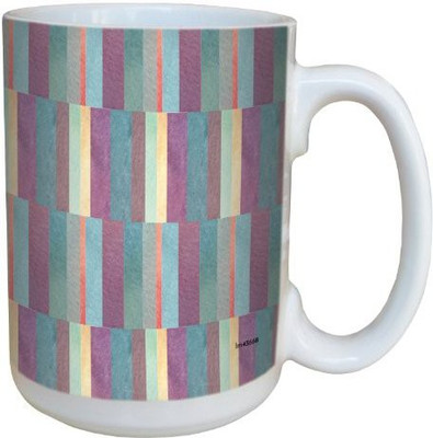 

Tree-Free Greetings Greetings lm43668 Contemporary Watercolor Stripes by Shell Rummel Ceramic with Full-Sized Handle, 15-Ounce, Multicolored Ceramic Mug(60 ml), Multicolor