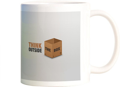 

Rangeele Inkers Think OutSide Of The box Ceramic Mug(300 ml), Multicolor