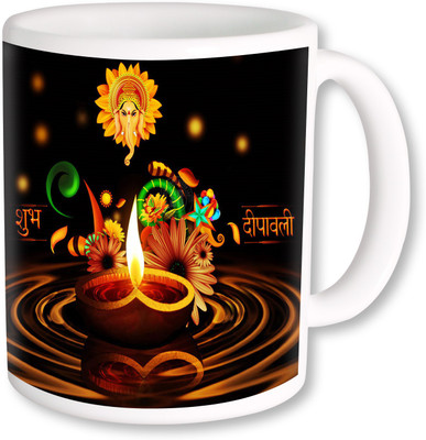 

PhotogiftsIndia Subh Deepawali With Happy Diwali Coffee Ceramic Mug(325 ml), Multicolor