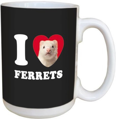 

Tree Free Free Greetings LM45050 I Heart Ferrets Ceramic with Full-Sized Handle, 15-Ounce, White Ceramic Mug(60 ml), Multicolor