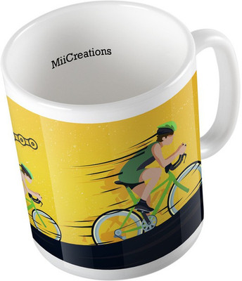 

MiiCreations Printed Fast Rider Ceramic Mug(325 ml), Multicolor