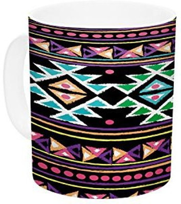 

Kess InHouse InHouse Nika Martinez Black Aylen Ceramic Coffee, 11 oz, Multicolor Ceramic Mug(60 ml)