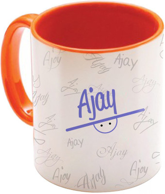 

SKY TRENDS Ajay Birthday Gift Orange Coffee 350 ML Ceramic Mug(350 ml), Multicolor