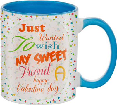 

SKY TRENDS Beautiful Special and Best Happy Valentine Gifts for Boyfriend Girlfriend Fiance Wife Husband Friends Birthday Anniversary041 Ceramic Mug(325 ml), Blue