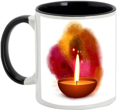 

AllUPrints Gifts For Deepawali - Happy Diwali Lights Design 7 Ceramic Mug(325 ml), Black