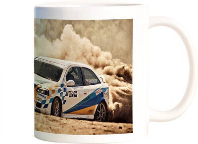 

Rangeele Inkers Racing Car art work Ceramic Mug(300 ml), Multicolor