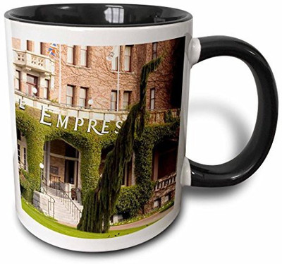 

3dRose British Columbia, Victoria, Empress Hotel Evening Light-Cn02 Tdr0006 Trish Drury Two Tone Black, 11 oz, Black/White Ceramic Mug(60 ml), Multicolor