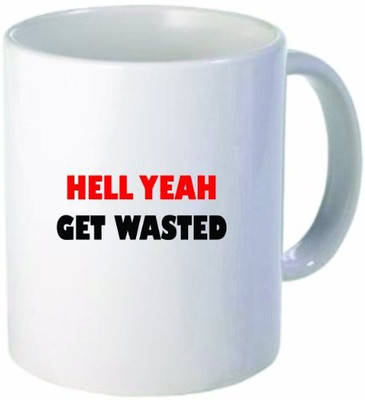 

Rikki Knight LLC Knight Hell Yeah - Get Wasted Funny11 oz Ceramic Coffee Cup Ceramic Mug(60 ml), Multicolor