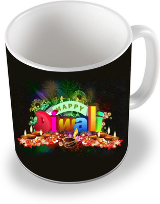 

SKY TRENDS sky trends # D0013 diwali gift set Ceramic Mug(325 ml), White