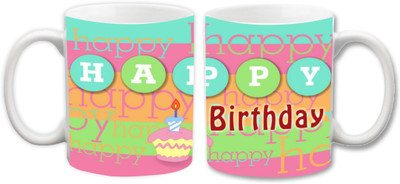 

Empression Happy Birthday WHTA41 Ceramic Mug(325 ml), Multicolor
