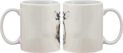 

Artifa Deer Art Porcelain, Ceramic Mug(350 ml), Multicolor