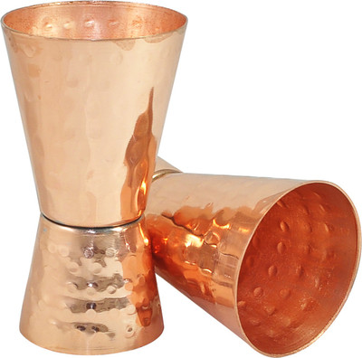 

DakshCraft Hammered Solid Jigger 2 - Piece Bar Set(Copper)