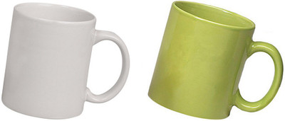 

Snapgalaxy White and Green Combo Pack 2pcs Ceramic Mug(640 ml, Pack of 2), Multicolor