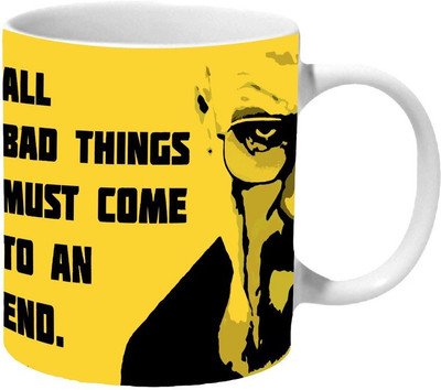 

Mooch Wale Breaking Bad All Bad Things Must Come To An End Ceramic Mug(325 ml), Multicolor