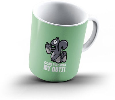 

Ucard Come Play With Nuts953 Bone China, Ceramic, Porcelain Mug(325 ml), Multicolor