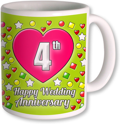 

PhotogiftsIndia Gift for 4th Wedding Anniversary Ceramic Mug(350 ml), White