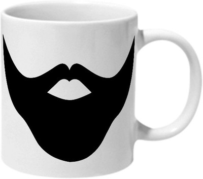 

Mooch Wale Thick Beard Ceramic Mug(325 ml), Multicolor