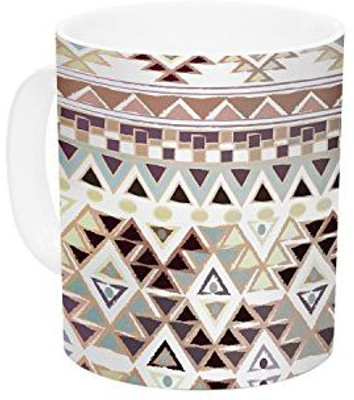 

Kess InHouse InHouse Nika Martinez Tribal Native in Pastel Brown Brown Ceramic Coffee, 11 oz, Multicolor Ceramic Mug(60 ml)