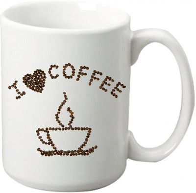 

Maison N Mode I Love Coffee Coffee Ceramic Mug(330 ml), Multicolor