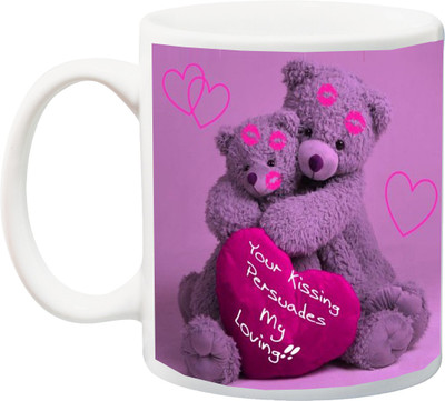 

ME&YOU Happy Kiss Day;Your Kiss kissing persuades My loving printed Ceramic Mug(325 ml), Multicolor