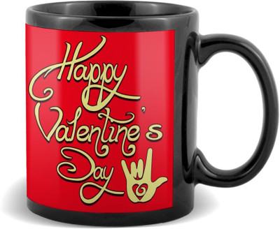 

SKY TRENDS Happy Valentine's Day Black Coffee Valetine's Ceramic Mug(320 ml)