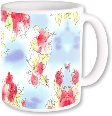 

Heyworlds gifts for flower design 08 Ceramic Mug(325 ml), Multicolor