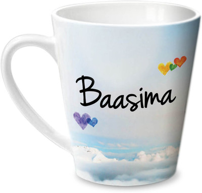 Hot Muggs Simply Love You Baasima Conical Ceramic Mug(350 ml)