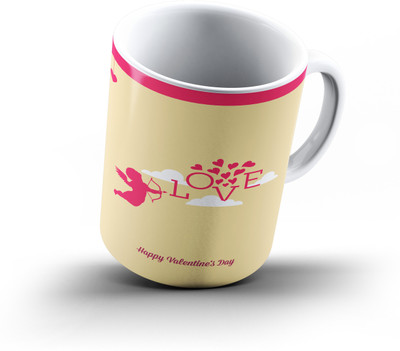 

Ucard Valentines Day Love648 Bone China, Ceramic, Porcelain Mug(325 ml), Multicolor