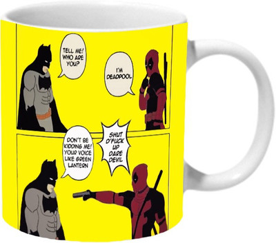 

Mooch Wale Batman Vs Deadpool Ceramic Mug(325 ml), Multicolor