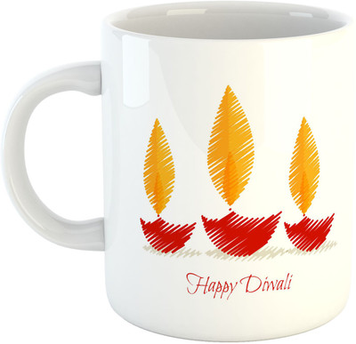 

Deeher Gifts Happy Diwali Design39 Ceramic Mug(330 ml), Multicolor