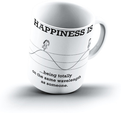 

Ucard Happiness Is1201 Bone China, Ceramic, Porcelain Mug(325 ml), Multicolor