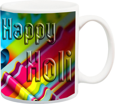 

ME&YOU Gift for Holi;Happy Holi colorfu; stetus 3D printed Ceramic Mug(325 ml), Multicolor
