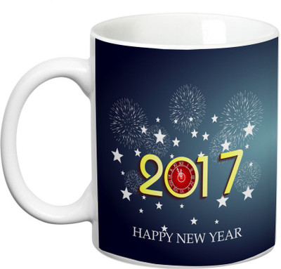 Prithish New Year Design 8 Ceramic Mug(330 ml), Multicolor