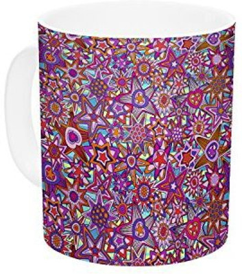 

Kess InHouse InHouse Julia Grifol My Dreams in Color Pink Stars Ceramic Coffee, 11 oz, Multicolor Ceramic Mug(60 ml)